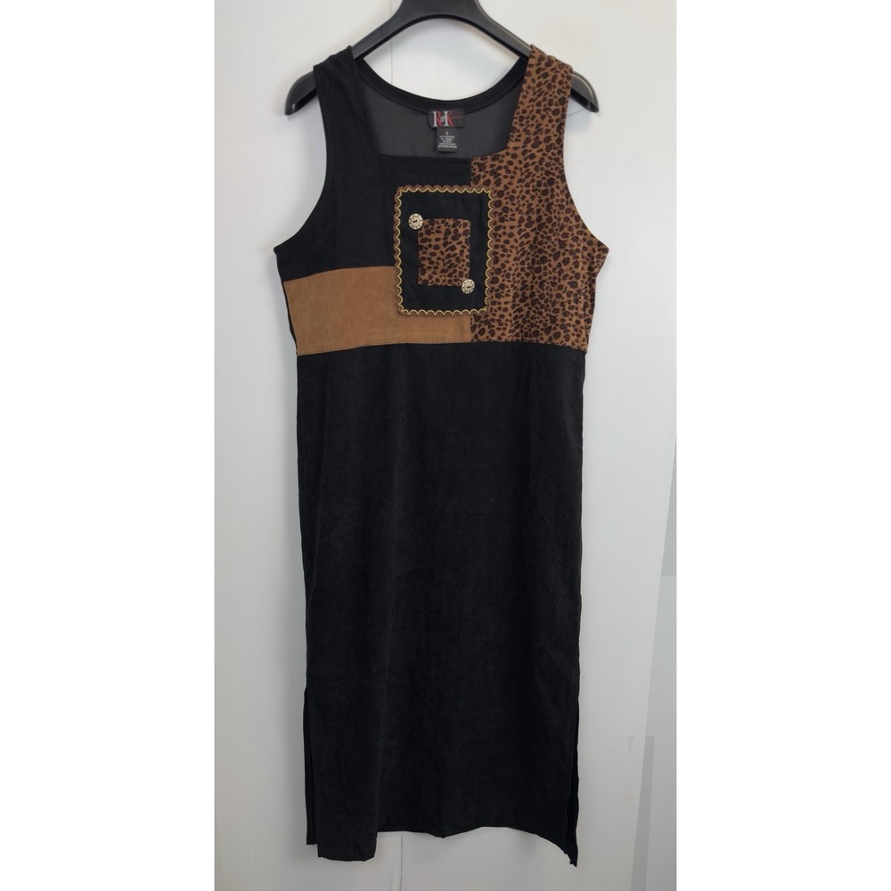 Vintage Dress R & K Originals Womens Size 8 Leopard Print Summer Sleeveless 90s